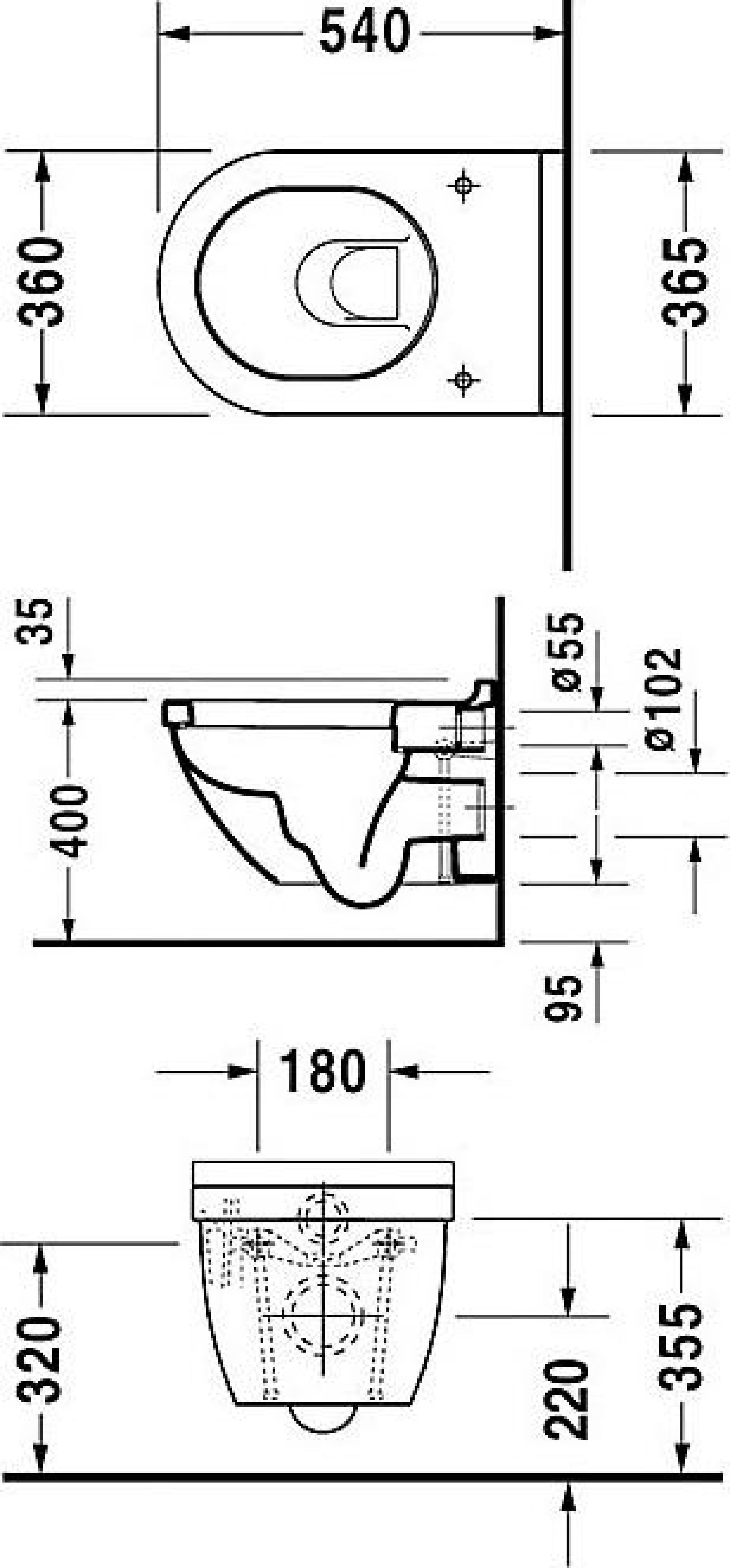 Унитаз подвесной Duravit Starck 3 2225090000 - duravit shop