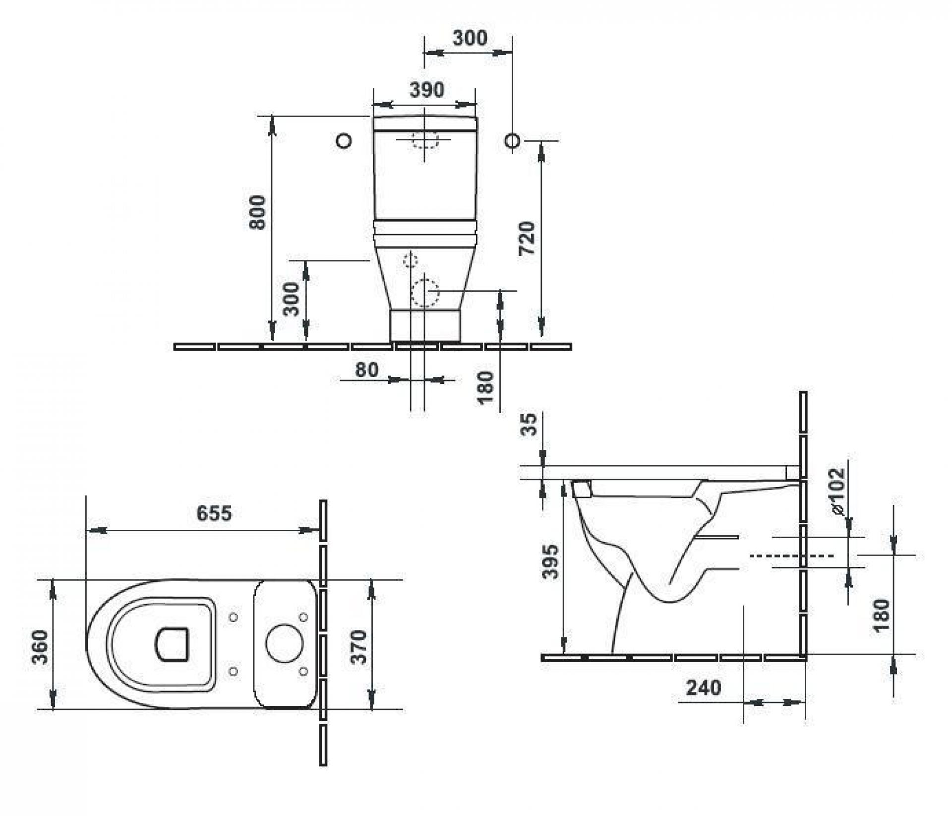 Унитаз напольный Duravit Starck-3 0128090000 с бачком 0920100005 - duravit shop