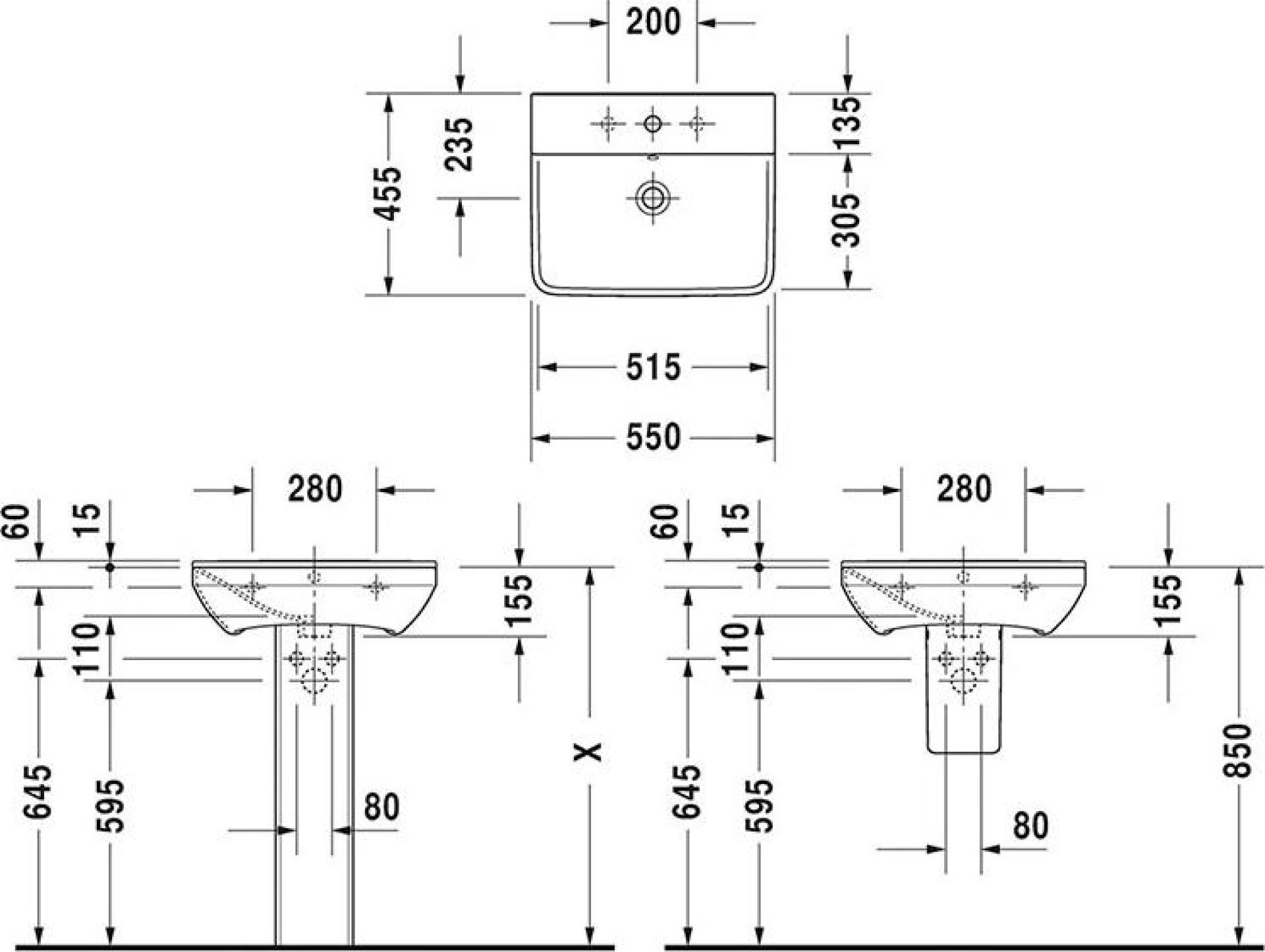 Раковина 65 см Duravit ME by Starck 2335650000 - duravit shop