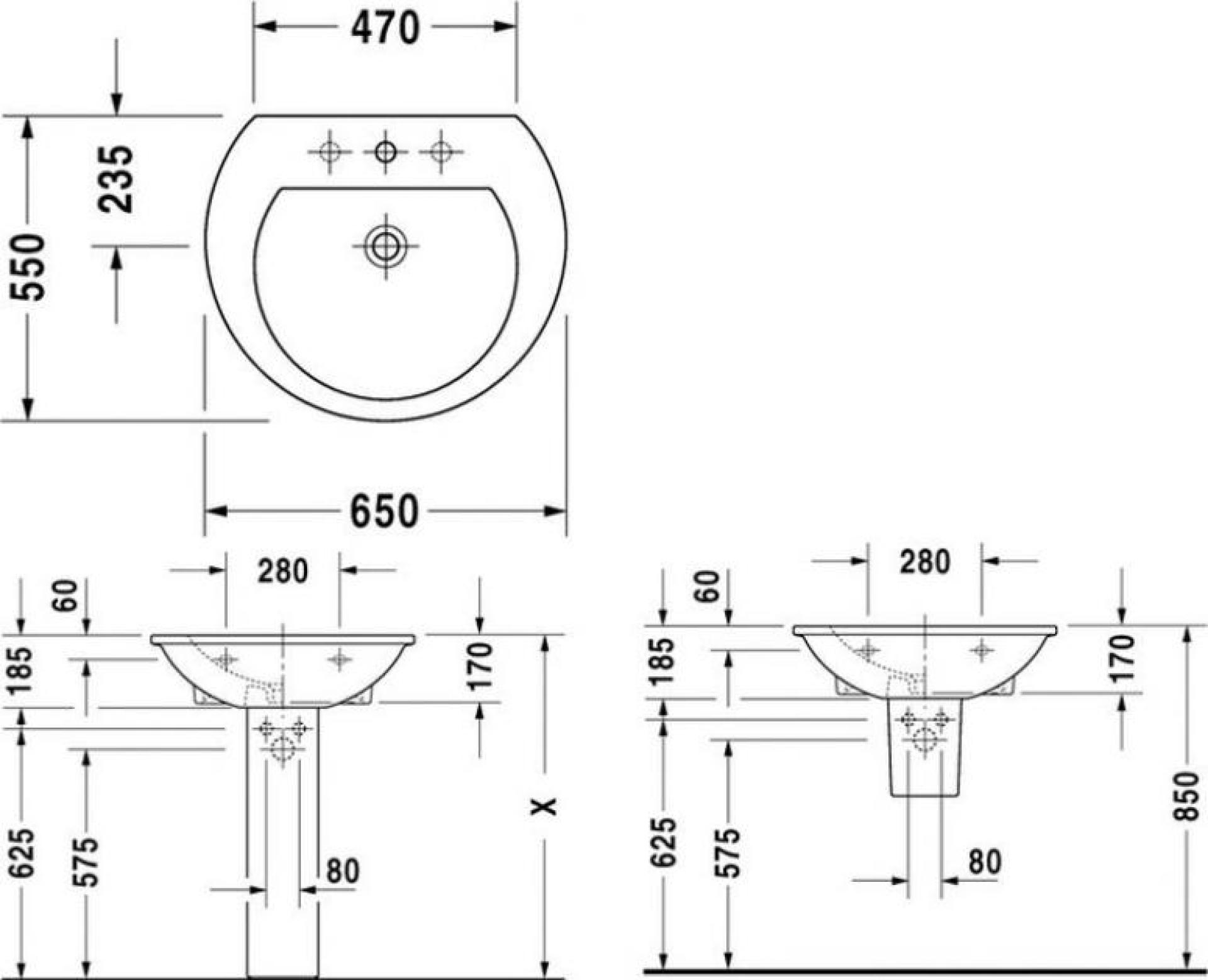 Раковина 65 см Duravit Darling New 2621650000 - duravit shop
