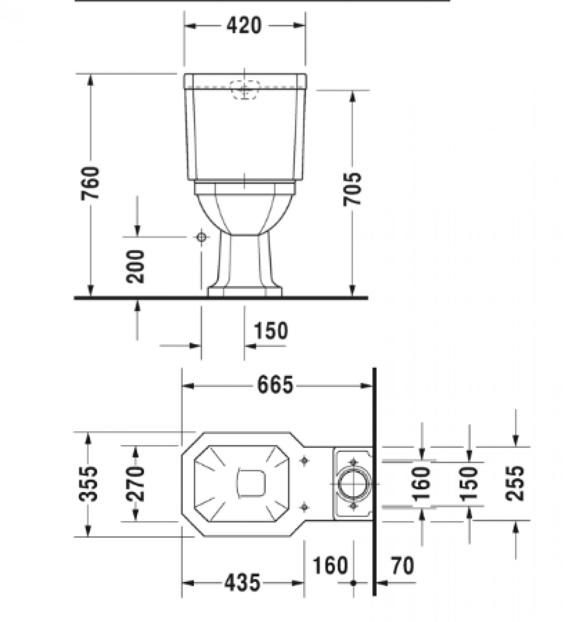 Унитаз напольный Duravit-1930 0227010000 с бачком 0872210005 - duravit shop