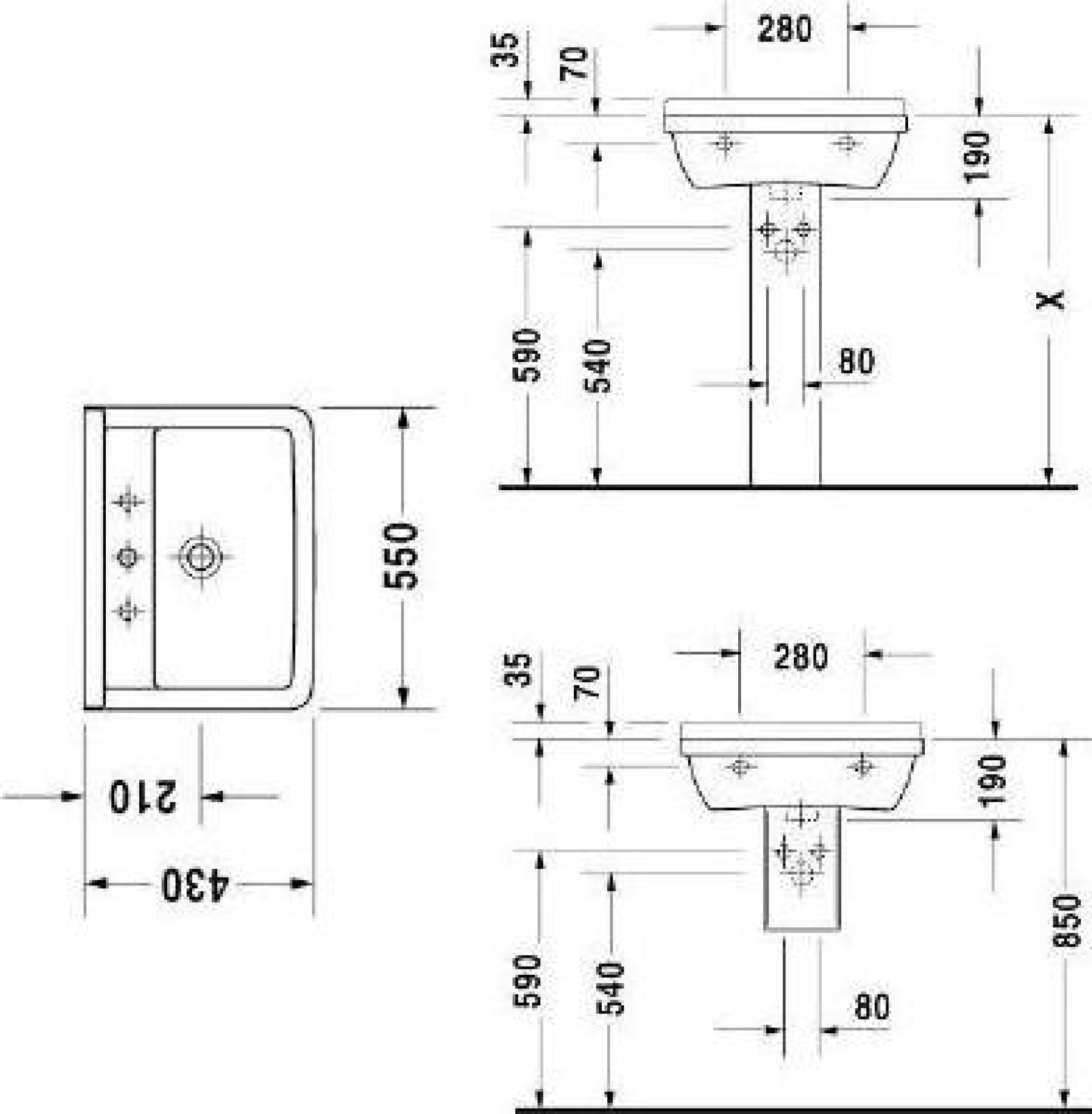 Раковина Duravit Starck 3 0300550000 55 см - duravit shop