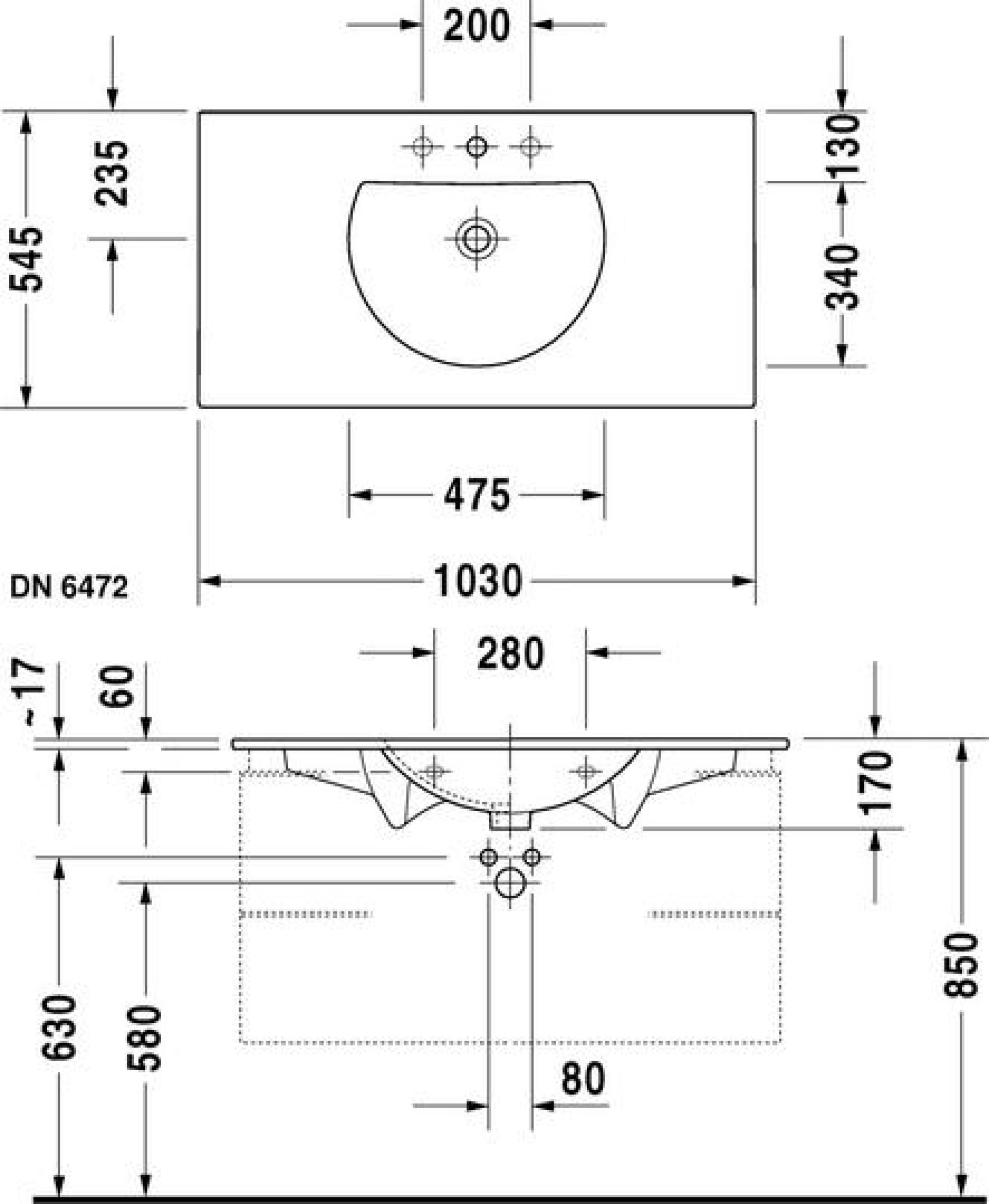 Раковина 105 см Duravit Darling New 0499100000 - duravit shop