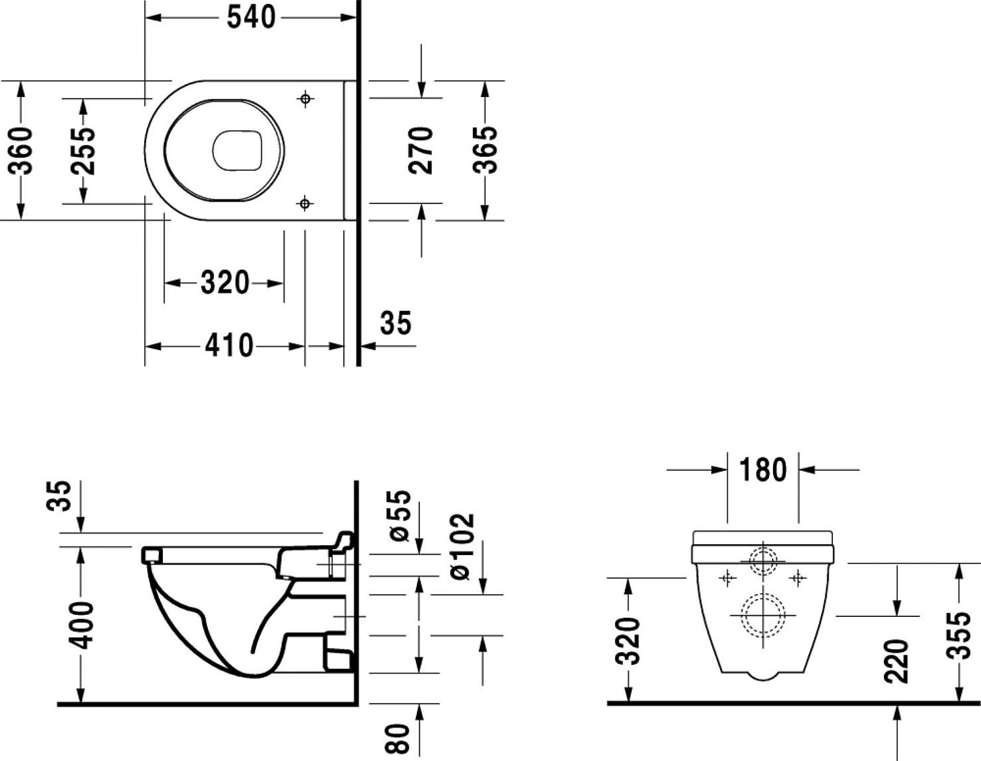 Унитаз подвесной Duravit Starck 3 2200090000 - duravit shop
