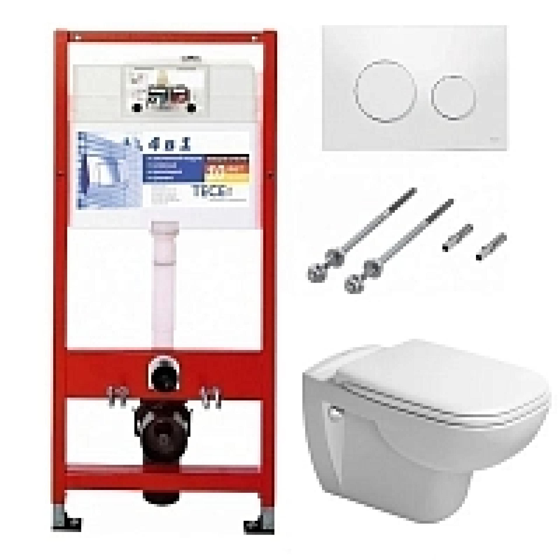 Инсталляция TECE c унитазом Duravit D-Code 45350900A1 (25350900002), подвесной с крышкой D-Code 0067390000, сиденье микролифт, комплект - duravit shop