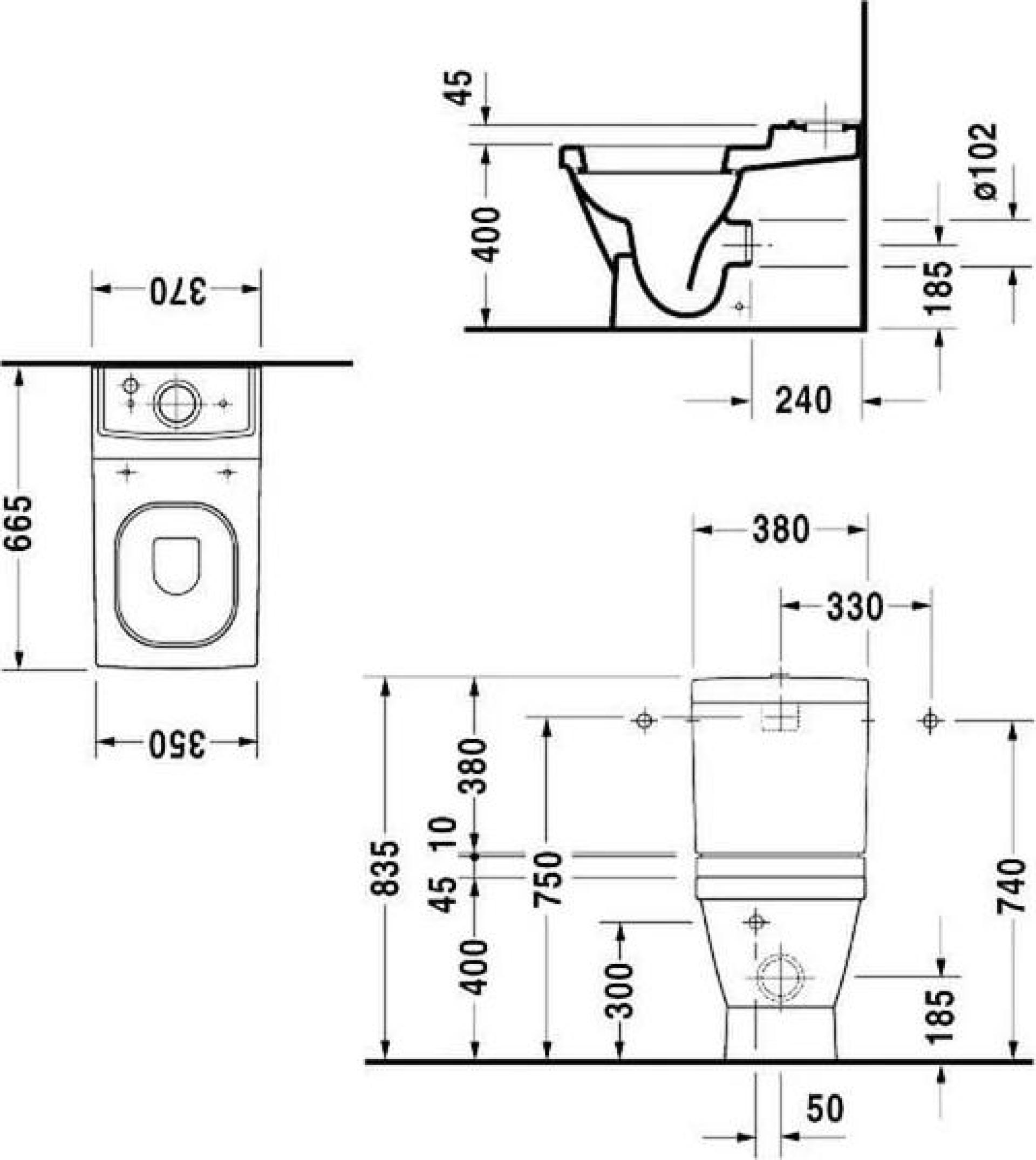 Чаша напольного унитаза Duravit 2ND Floor 2106090000 - duravit shop