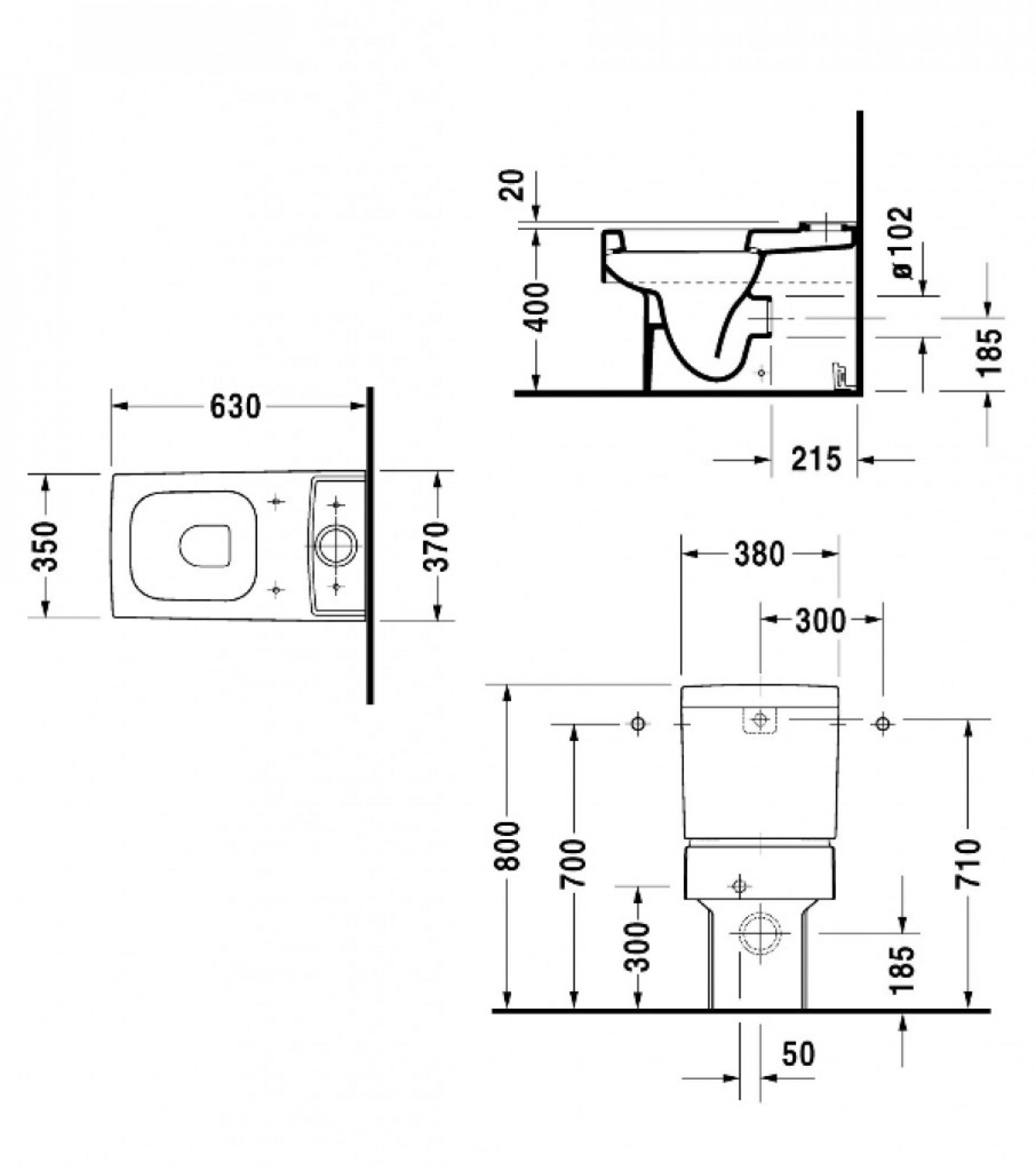 Унитаз напольный Duravit Vero 2116090000 с бачком 0909100005 - duravit shop