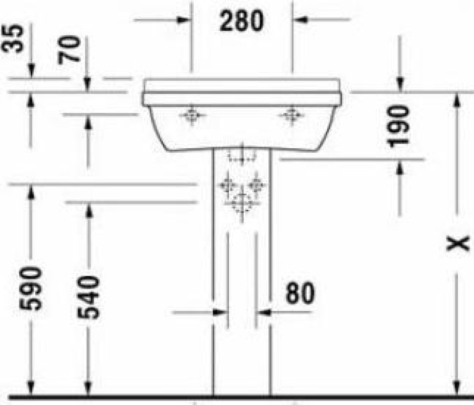 Пьедестал для раковины Duravit Starck 3 0865160000 - duravit shop
