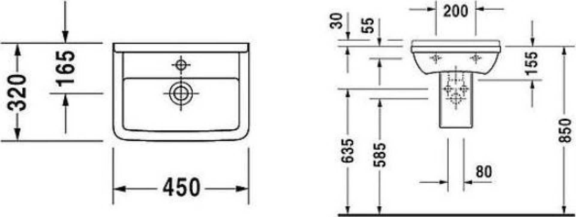 Рукомойник Duravit Starck 3 0750450000 (45 см) - duravit shop