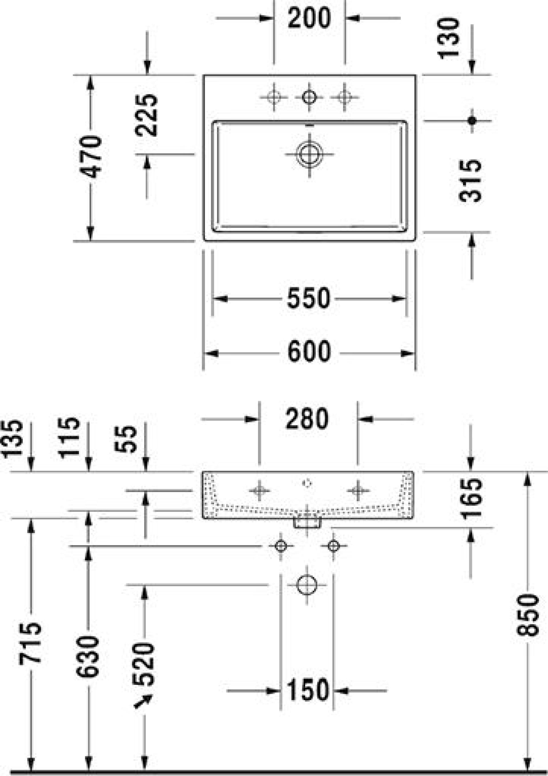 Раковина 60 см Duravit Vero Air 2350600000 - duravit shop