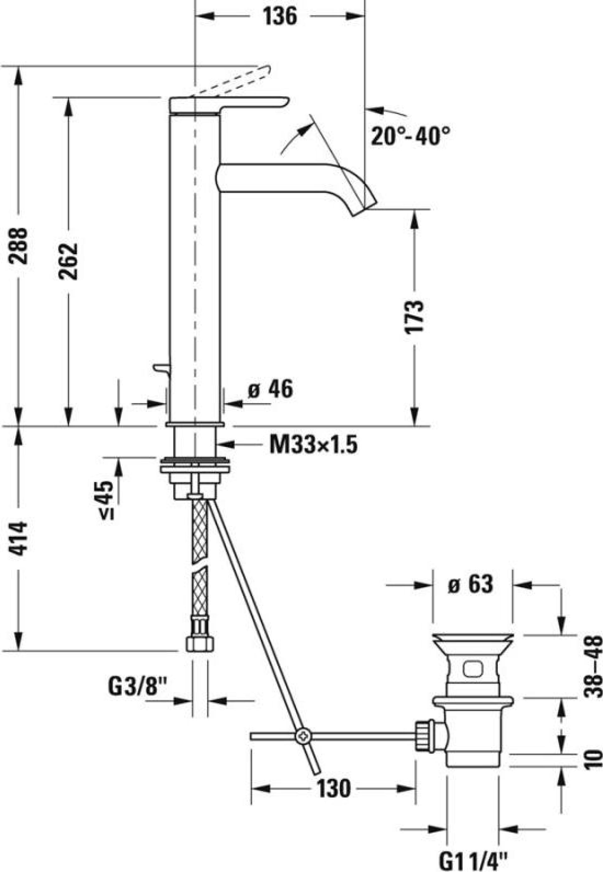 Смеситель Duravit C.1 C11030001010 для раковины - duravit shop