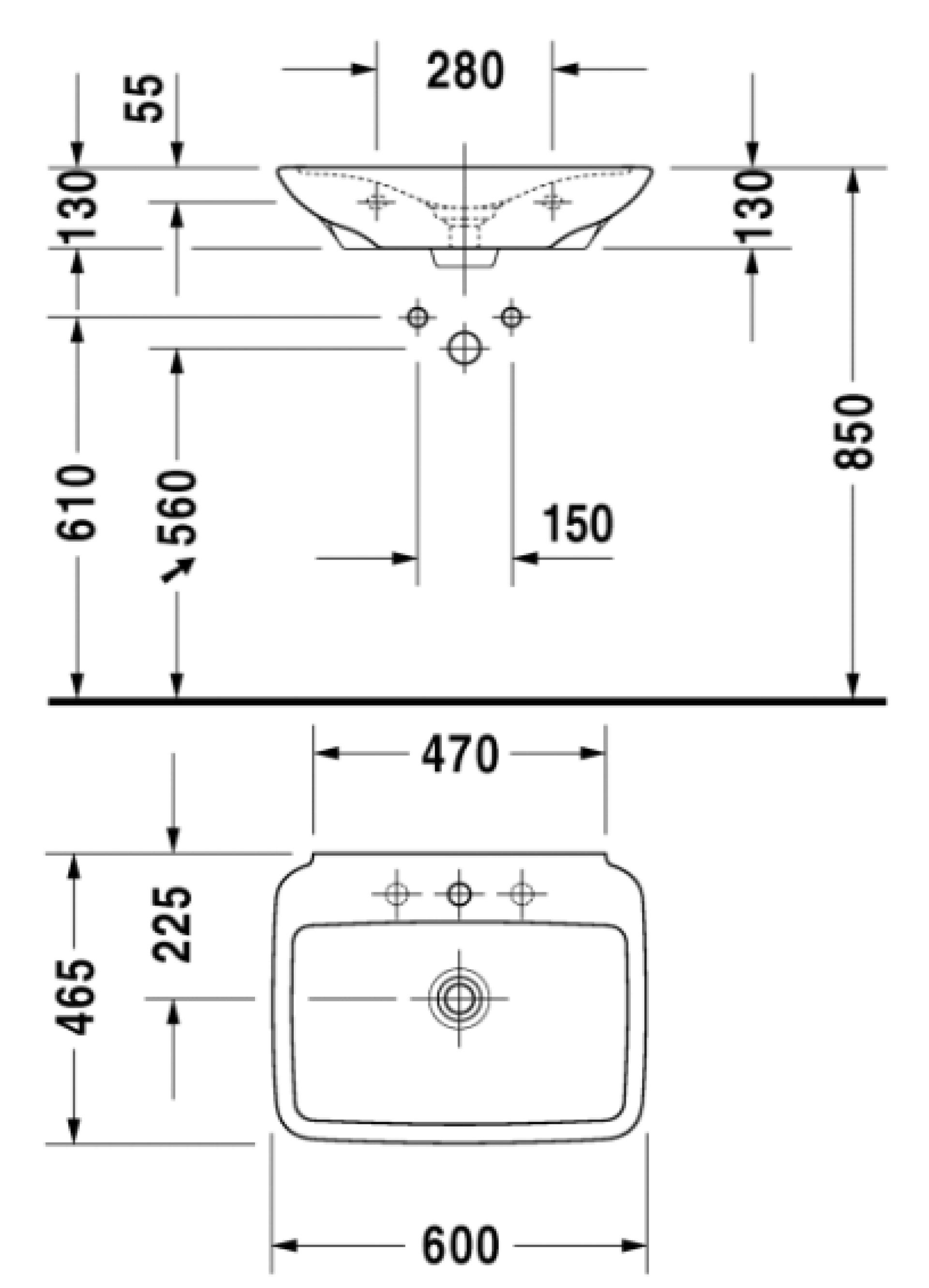 Раковина 60 см Duravit Pura Vida 2700600000 - duravit shop
