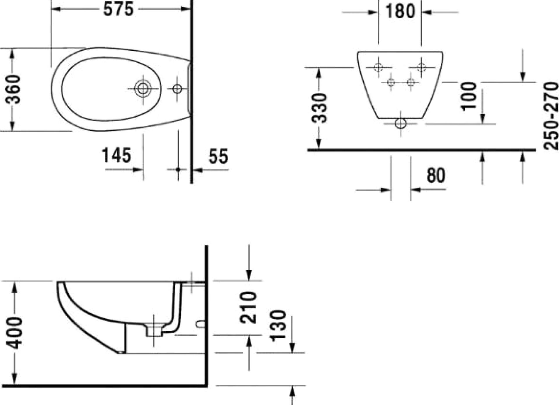 Подвесное биде Duravit DuraPlus 2532100000 - duravit shop