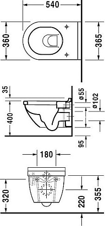 Унитаз подвесной Duravit Starck 3 2225090000 - duravit shop