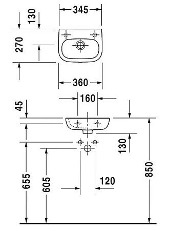 Раковина Duravit D-Code 7053600002 белый - duravit shop