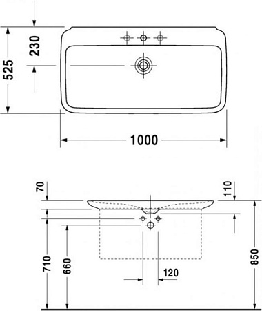 Раковина для мебели 100 см Duravit Pura Vida 0371100000 - duravit shop