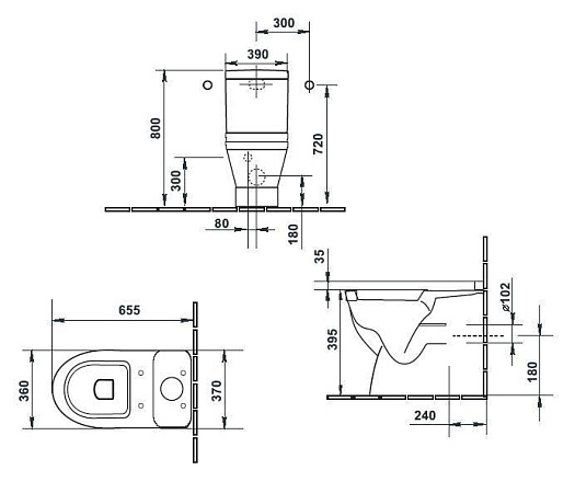 Унитаз напольный Duravit Starck-3 0128090000 с бачком 0920100005 - duravit shop
