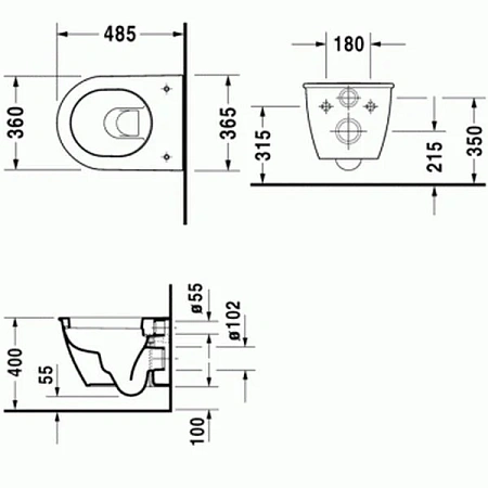 Подвесной унитаз Duravit Darling New 2549090000 360*485 мм - duravit shop