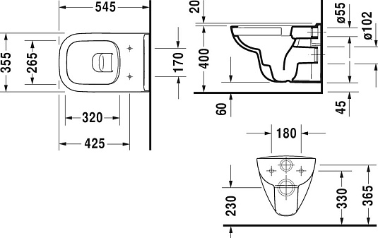 Унитаз Duravit D-Code 45700900A1 подвесной с сиденьем Микролифт - duravit shop