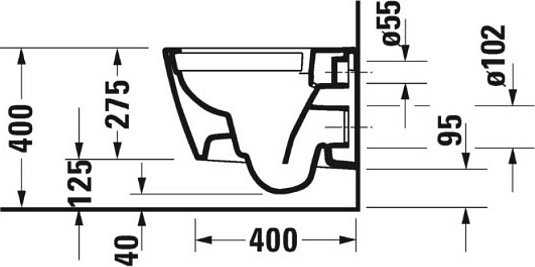 Унитаз подвесной Duravit Viu 2573090000 безободковый, белый - duravit shop