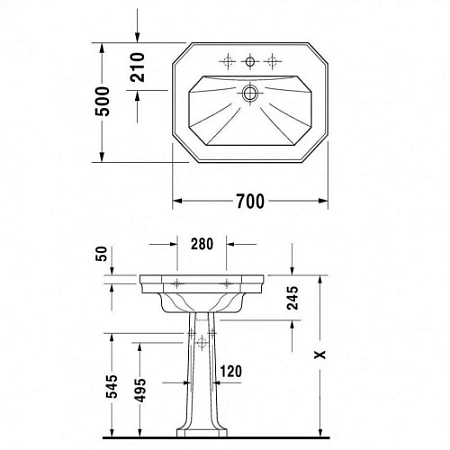Раковина Duravit 1930 Series 438700000 белый - duravit shop