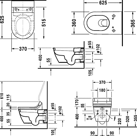 Унитаз подвесной Duravit Darling New 2544590000 для SensoWash - duravit shop