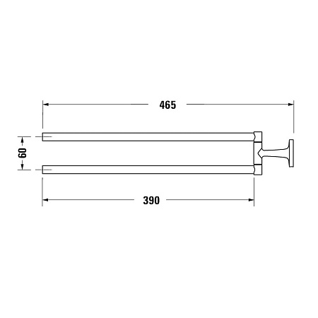 Полотенцедержатель Duravit Starck T 0099411000 46.5 двойной, хром - duravit shop