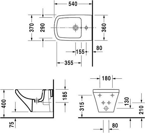 Подвесное биде Duravit DuraStyle 2287150000 - duravit shop