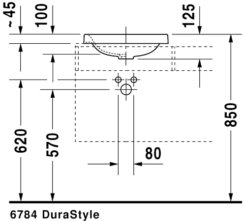 Раковина 43 см Duravit DuraStyle 0372430000 - duravit shop
