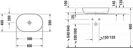 Раковина 60 см Duravit Luv 0379600000 - duravit shop