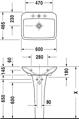 Раковина 60 см Duravit Pura Vida 2701600000 - duravit shop
