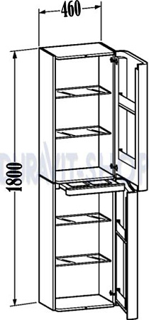 Шкаф (белый лак) Duravit Pura Vida PV920608585R - duravit shop