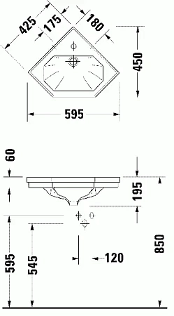 Раковина Duravit 1930 Series 793420000 белый - duravit shop