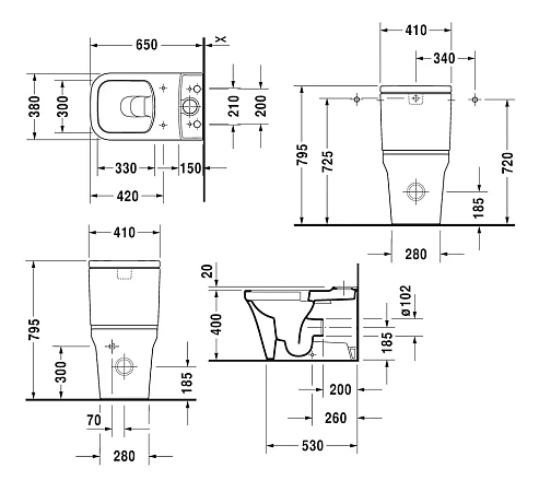 Напольный унитаз Duravit P3 Comforts 2167090000 - duravit shop